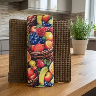 lot 4 feuilles essuie tout lavable motif fruits